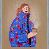 Cuadro Mujer Lluvia Florida