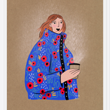 Cuadro Mujer Lluvia Florida