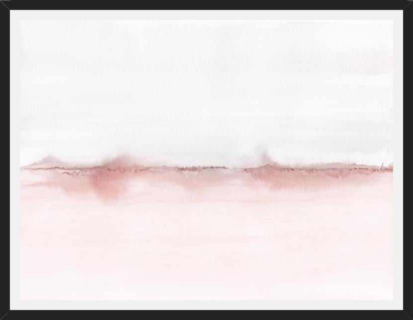 Cuadro Watercolor landscape in pink and gray