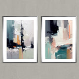 Set de Cuadros Color Abstract Silver