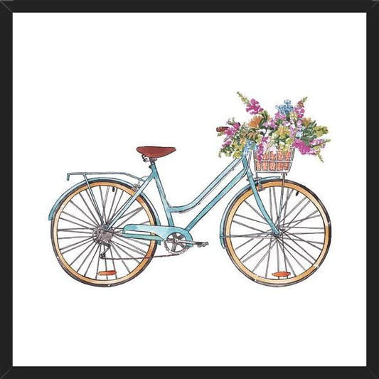 Cuadro Bicicleta con flores