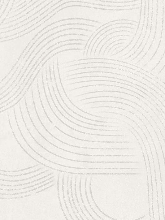 Papel mural Eddie White, detalle del diseño: líneas finas y curvas en gris claro.
