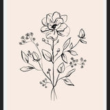Cuadro Floral Bouquet Drawing