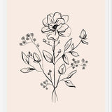 Cuadro Floral Bouquet Drawing