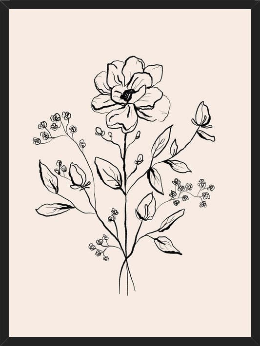 Cuadro Floral Bouquet Drawing