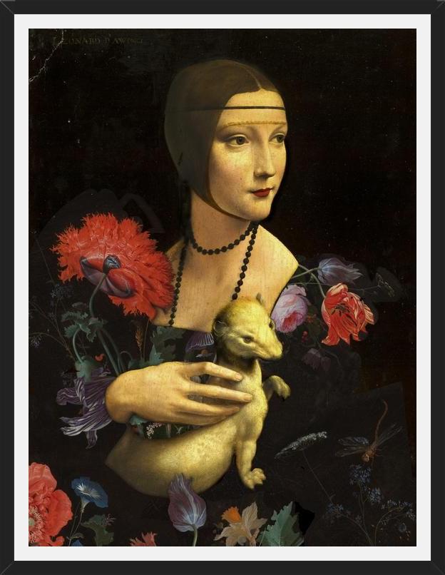 Cuadro La dama, el armiño y las flores