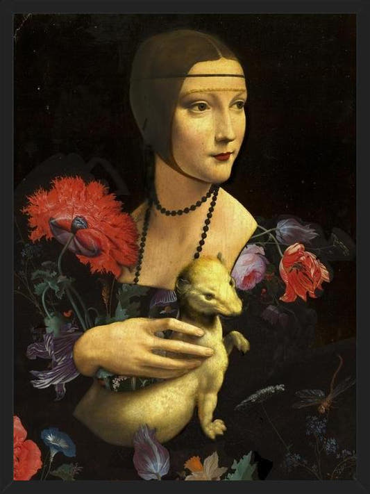 Cuadro La dama, el armiño y las flores