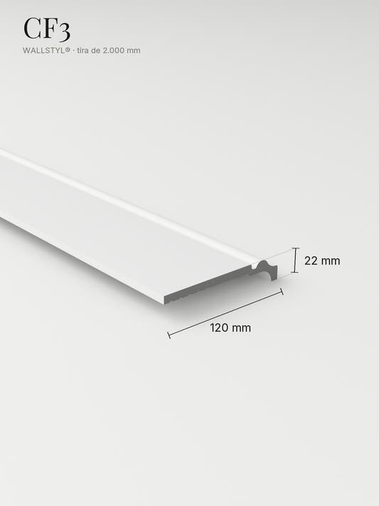 Guardapolvo CF3 con sus medidas: 120 mm de alto y 22 mm de saliente