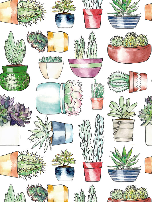 Mantel de hule Cactus Time, detalle del diseño