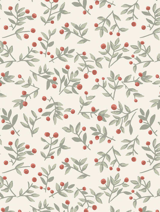 Mantel de hule Botanical Red, detalle del diseño