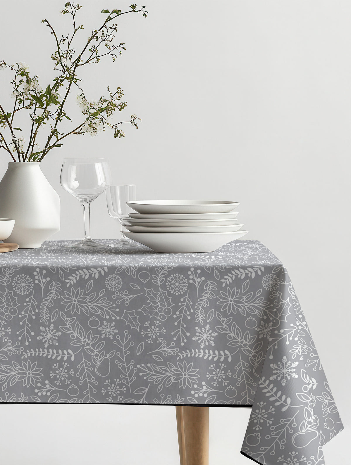 Mantel de hule Floral 8 sobre una mesa