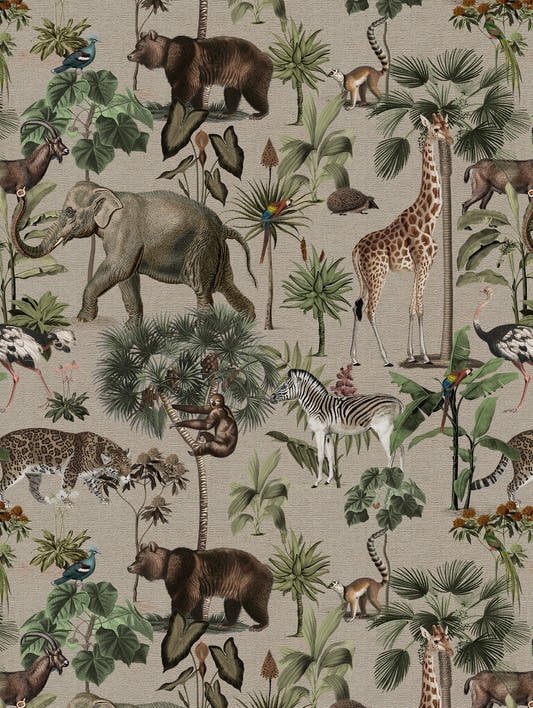 Mantel de hule Junta de Animales, detalle del diseño