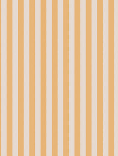 Detalle del mantel de hule Mustard Strip: rayas verticales anchas en mostaza y crema