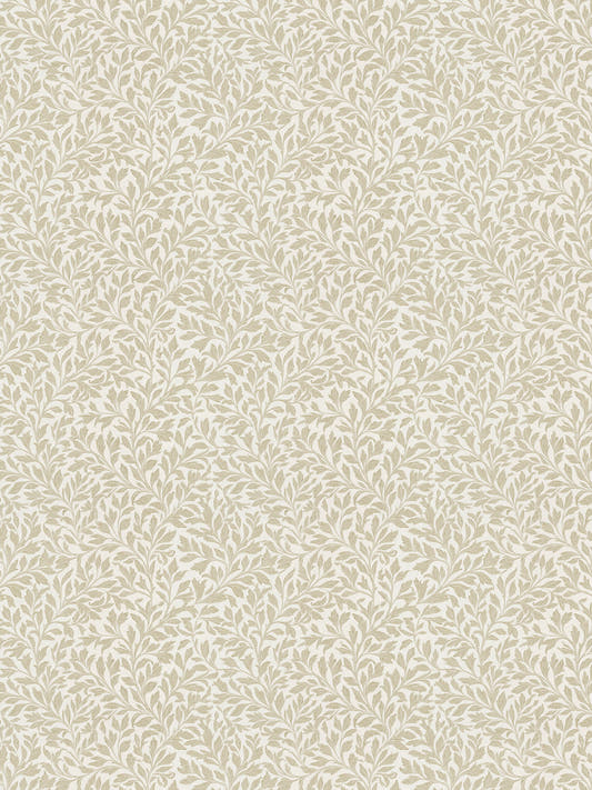 Papel mural Olivia, detalle del diseño: pequeñas hojas beige en patrón denso.