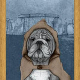 Cuadro English Bulldog With Stonehenge