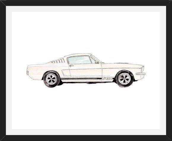 Cuadro Vintage cream car