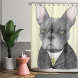 Cortina de Baño Bulldog francés rockero