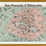 Cuadro Plano ilustrado de Paris en 1932