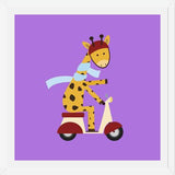 Cuadro Giraffe on Motor Scooter