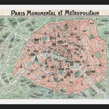 Cuadro Plano ilustrado de Paris en 1932