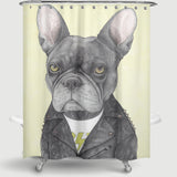 Cortina de Baño Bulldog francés rockero