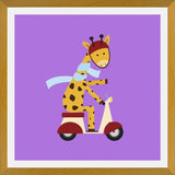Cuadro Giraffe on Motor Scooter