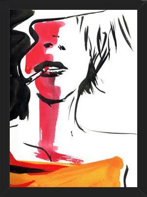 Cuadro mujer fumando