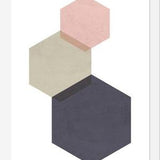 Cuadro 3 hexagons - pink