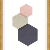 Cuadro 3 hexagons - pink