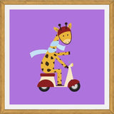 Cuadro Giraffe on Motor Scooter