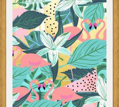 Cuadro Flamingo Tropical