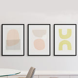 Set de Cuadros Simple shapes in soft tones 1, 4 y 6