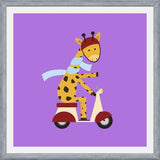 Cuadro Giraffe on Motor Scooter