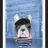 Cuadro French Bulldog With Arc De Triomphe