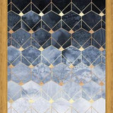 Cuadro Blue Hexagons And Diamonds
