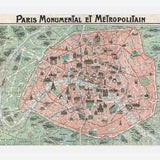 Cuadro Plano ilustrado de Paris en 1932