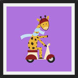 Cuadro Giraffe on Motor Scooter