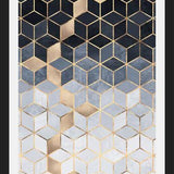 Cuadro Soft Blue Gradient Cubes