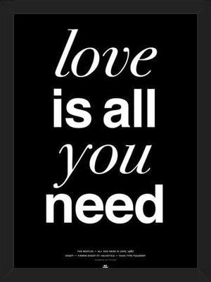 Cuadro THE BEATLES - LOVE IS ALL YOU NEED black