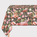 Mantel de Hule Floral and Flamingo Pattern