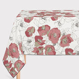 Mantel de Hule Flores Coral Beige