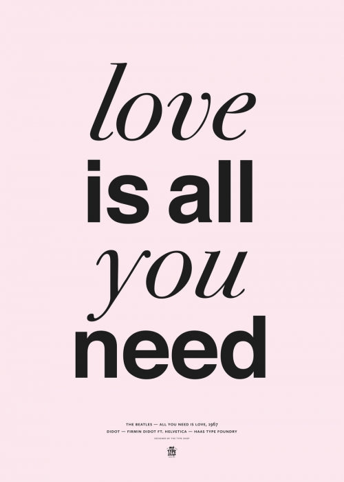 Canvas THE BEATLES - LOVE IS ALL YOU NEED rose - Galeria Impresionarte