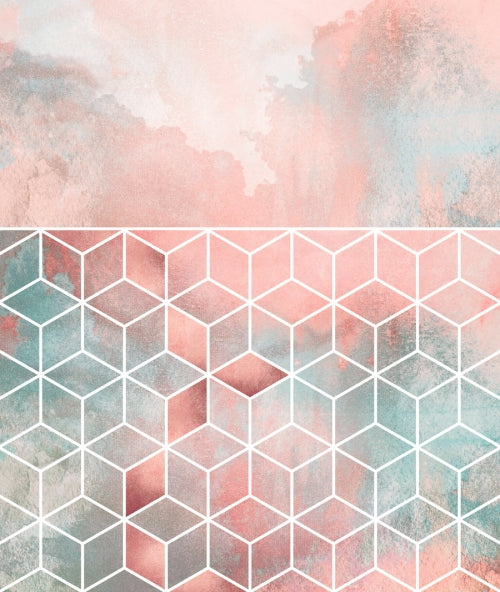 Canvas Rose Clouds And Cubes - Galeria Impresionarte