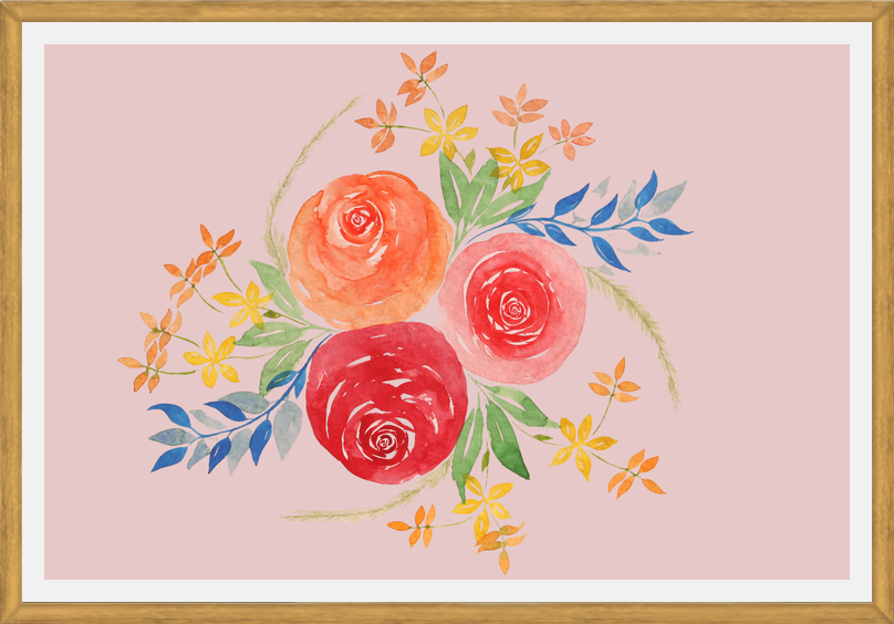 Cuadro Trio Rosas Acuarela