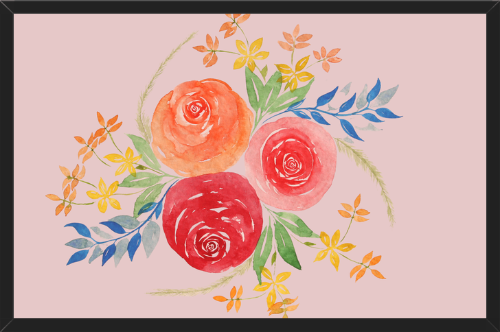 Cuadro Trio Rosas Acuarela