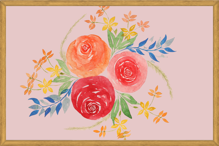 Cuadro Trio Rosas Acuarela