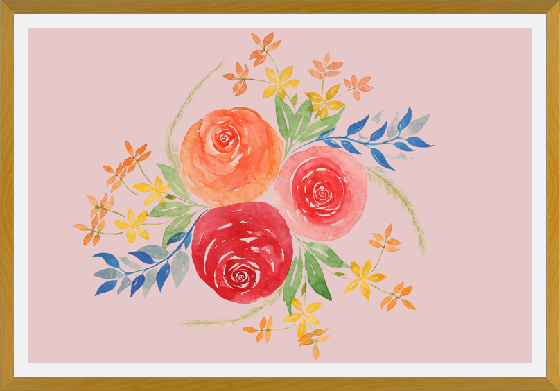 Cuadro Trio Rosas Acuarela