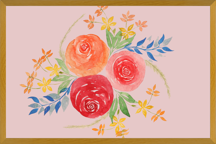 Cuadro Trio Rosas Acuarela