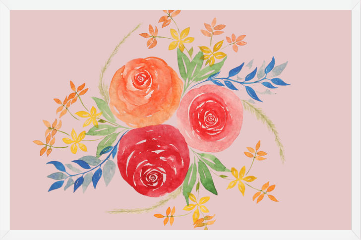 Cuadro Trio Rosas Acuarela