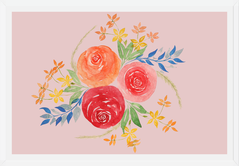 Cuadro Trio Rosas Acuarela